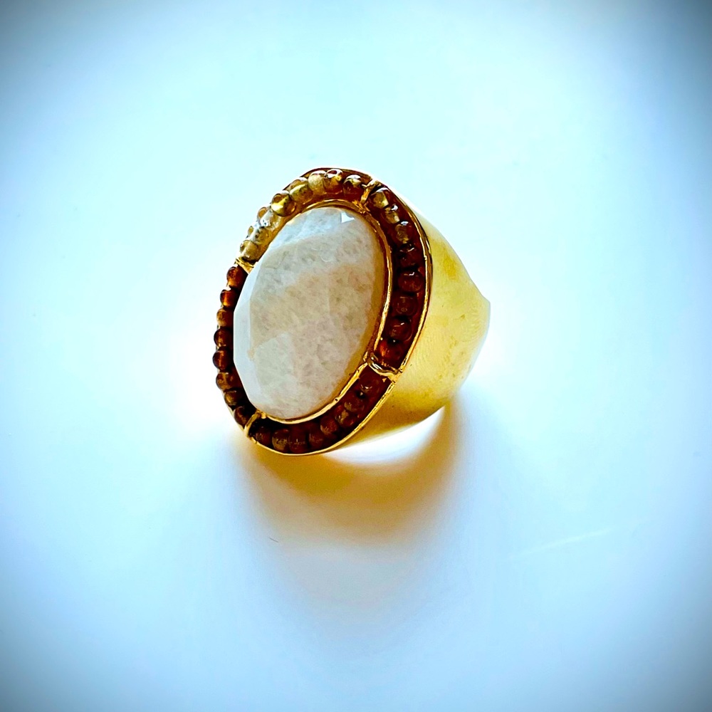 Semi precious Brazilian stone ring